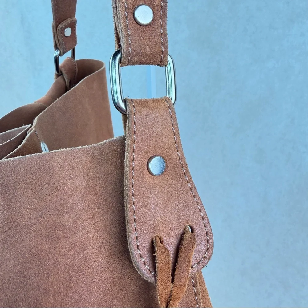 Gianni Notaro Genuine Leather Suede Tote Bag w/ Pouch | Made in Italy - Picture 5 of 16